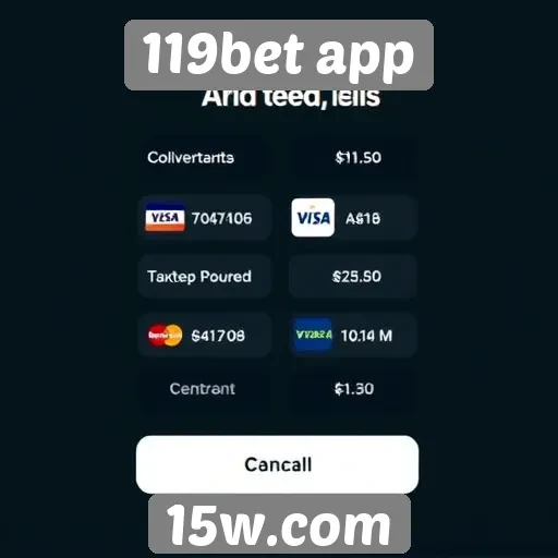 Métodos de pagamento disponíveis no 119bet app